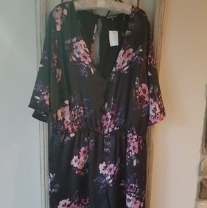 Plus size floral romper